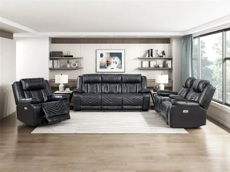 OWEN BLACK LT P1 RECLINING SOFA