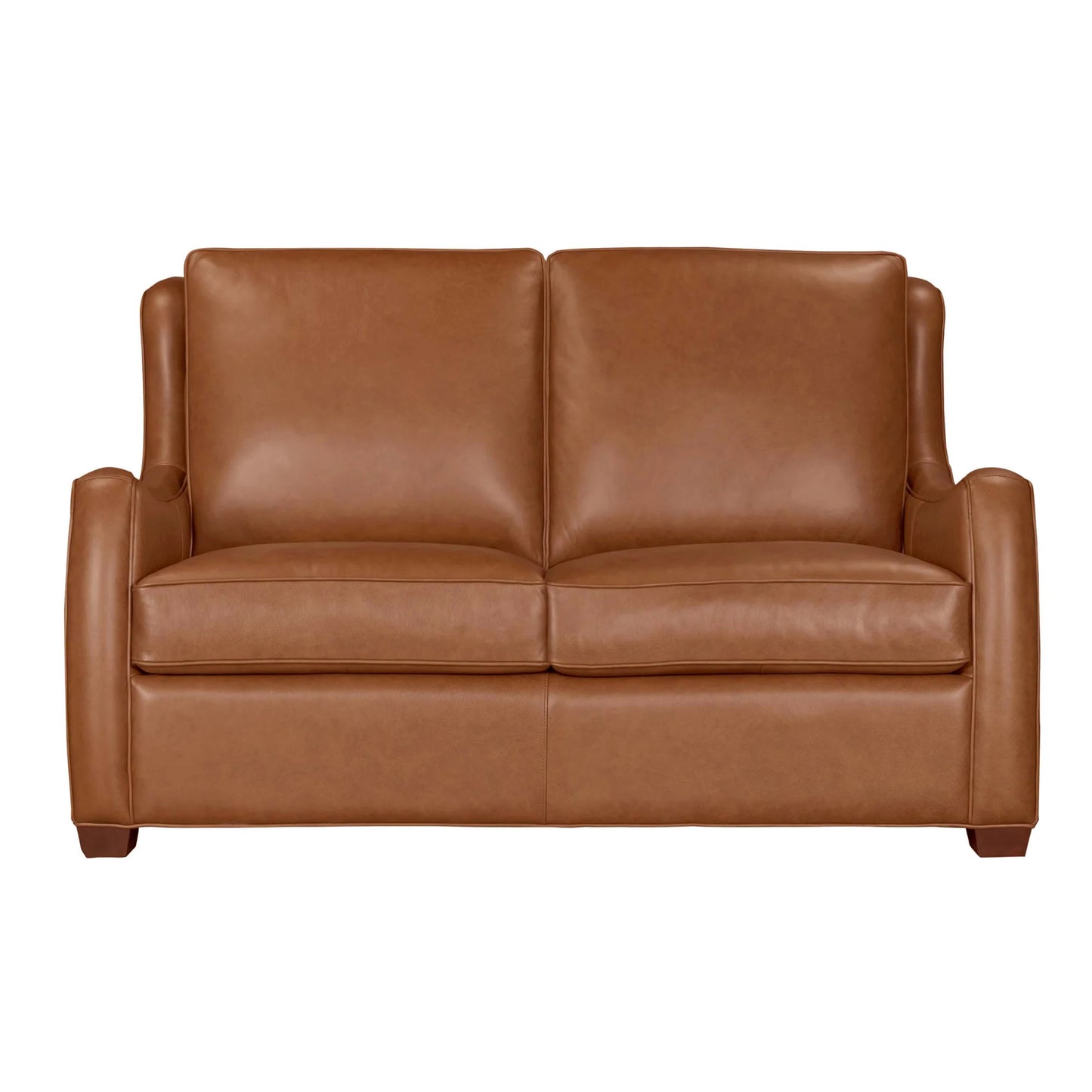 CHRISTIAN CINNAMON LEATHER LOVESEAT