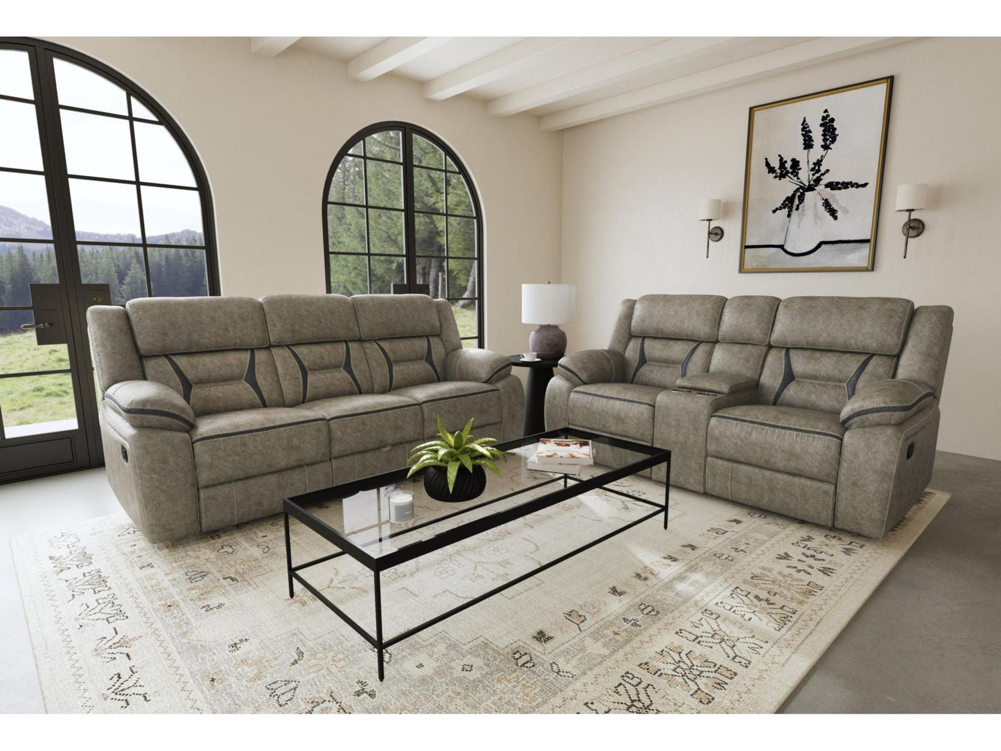 EZRA CORRAL GREY LOVESEAT