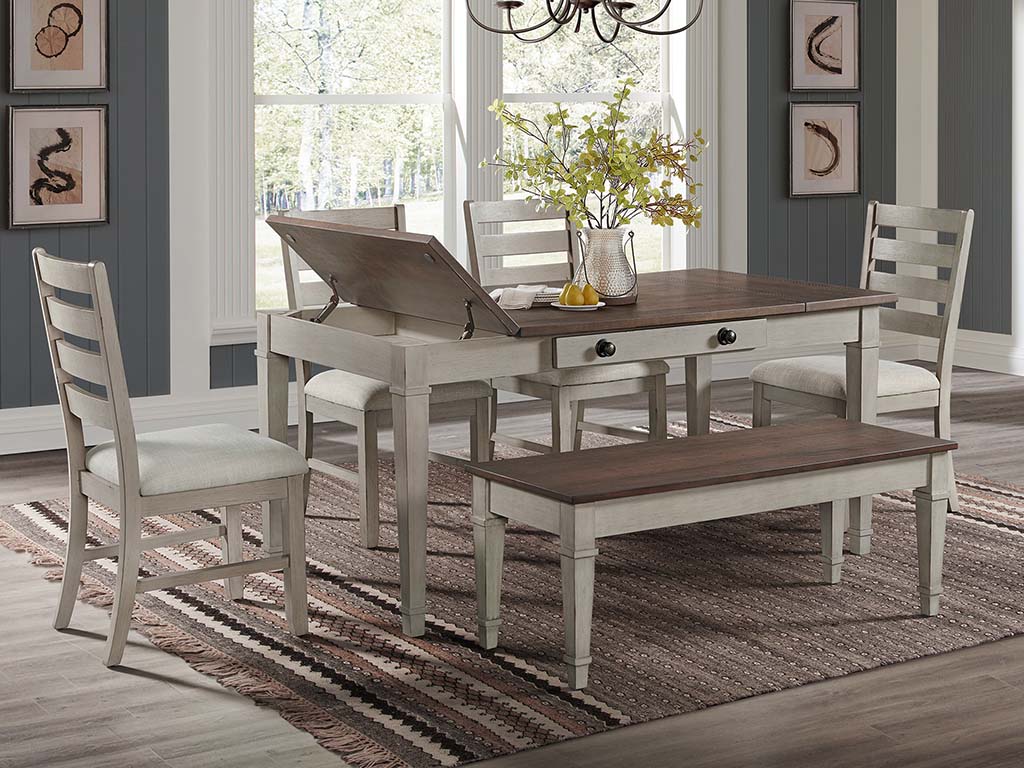 PHOEBE TWO TONE DINING BENCH