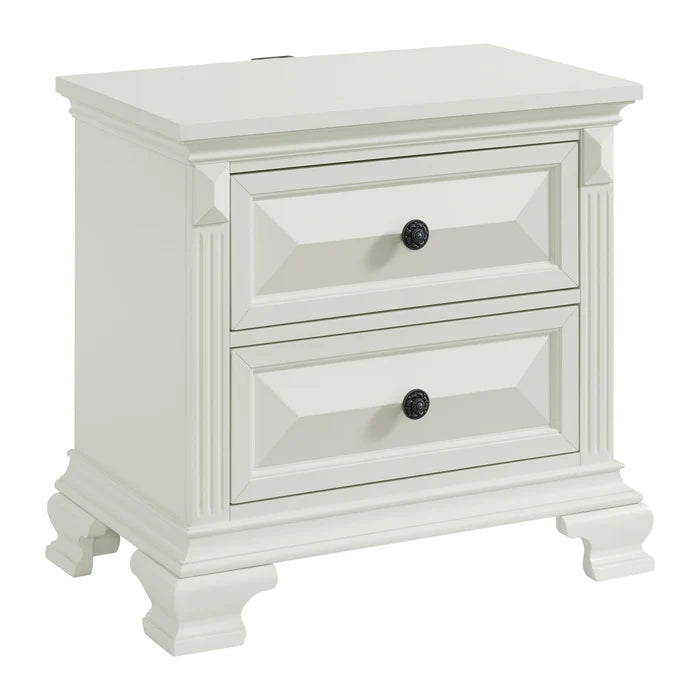 BRIANNA 2-DRAWER NIGHTSTAND WHITE