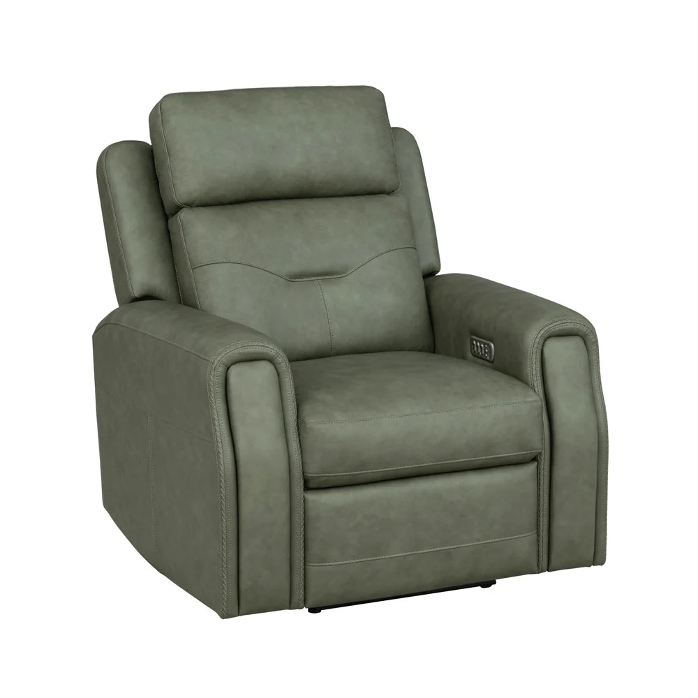 Foster P5 Green Leather Recliner