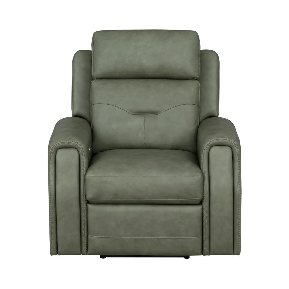 Foster P5 Green Leather Recliner