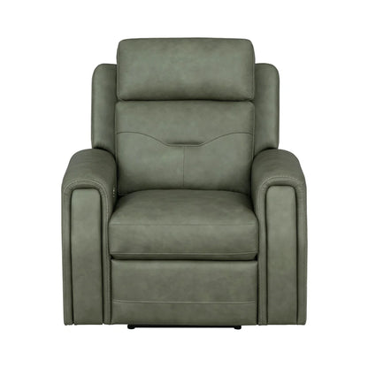 Foster P5 Green Leather Recliner