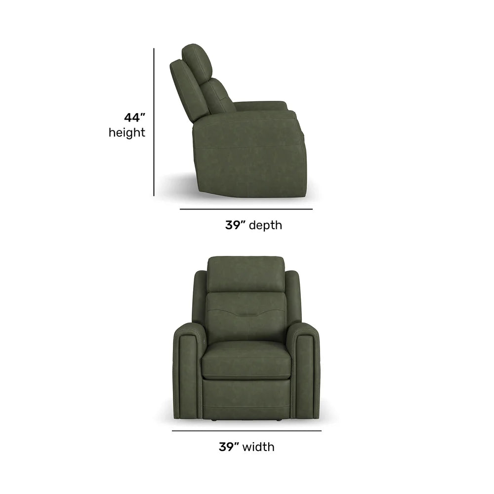 Foster P5 Green Leather Recliner