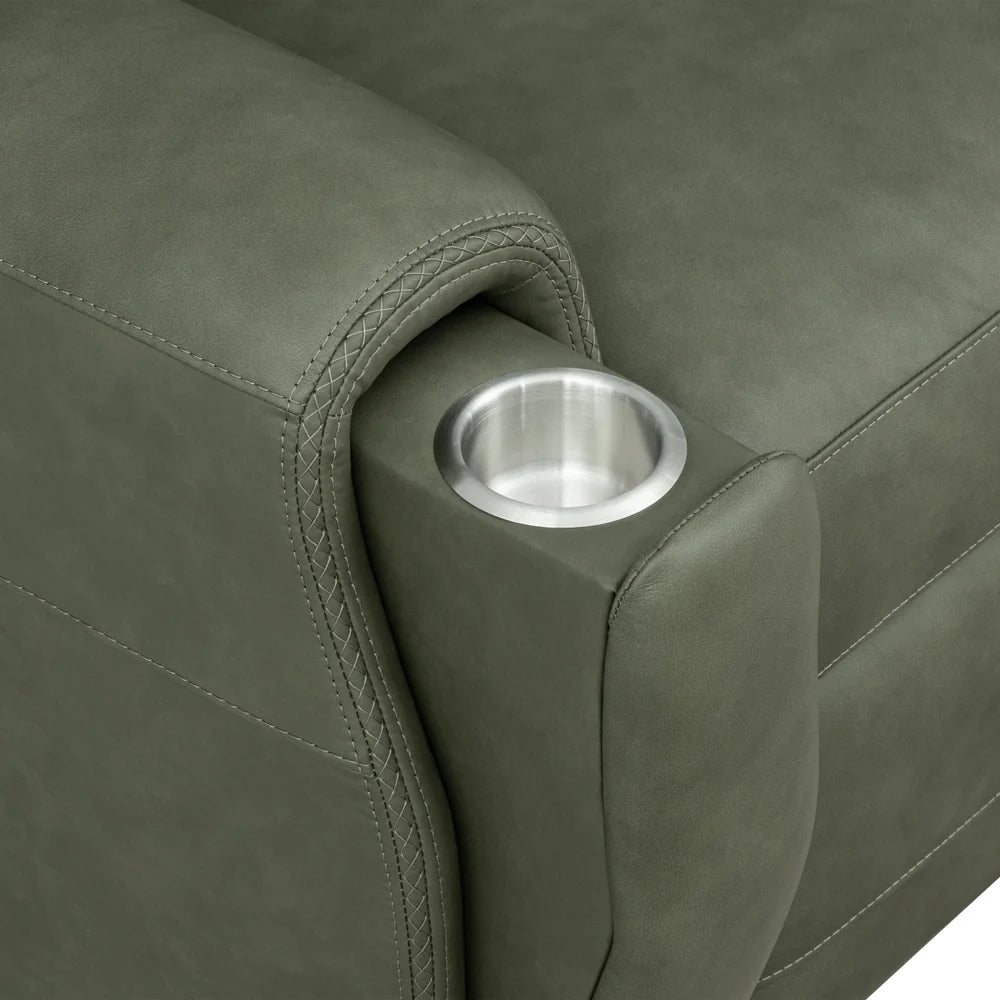 Foster P5 Green Leather Recliner
