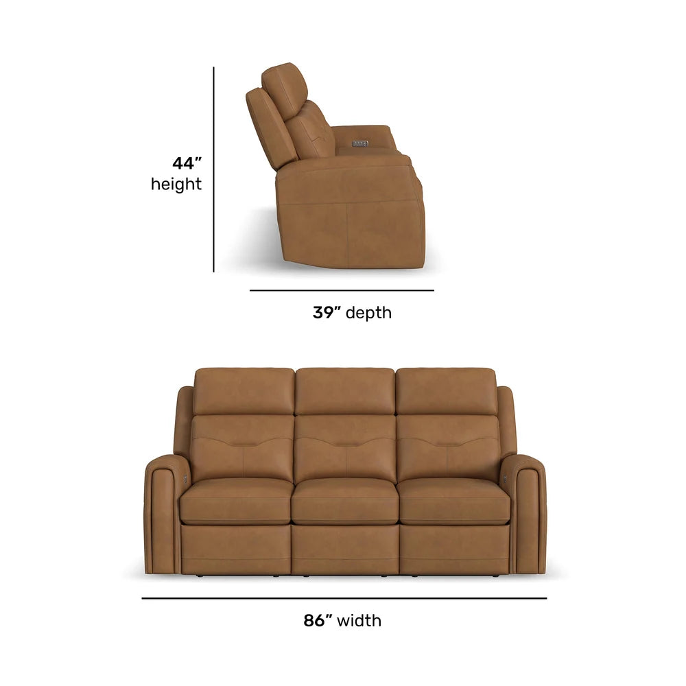Foster P5 Brown Leather Sofa