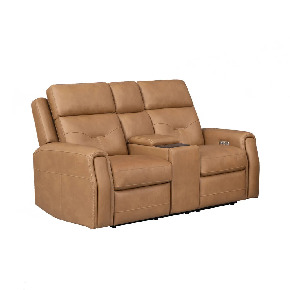 Foster P5 Brown Leather Loveseat