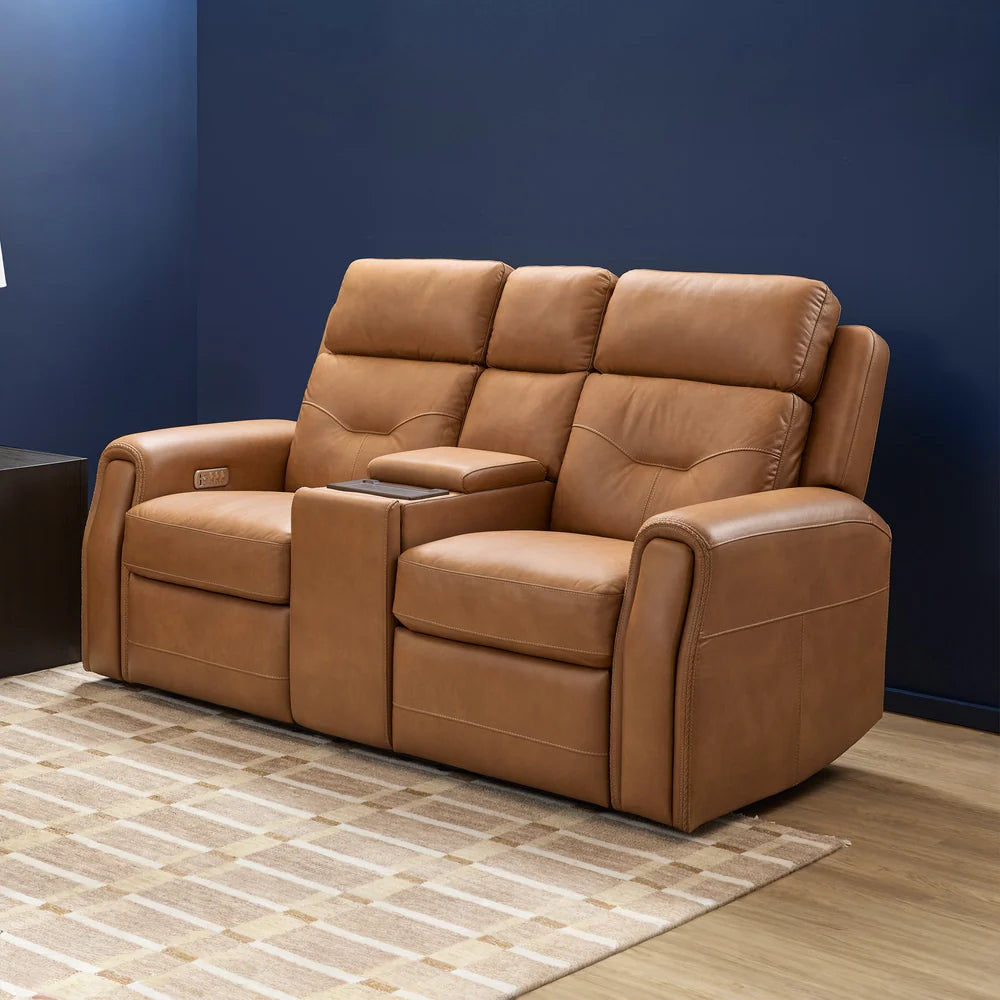 Foster P5 Brown Leather Loveseat