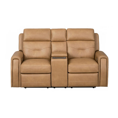 Foster P5 Brown Leather Loveseat