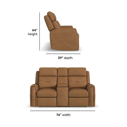 Foster P5 Brown Leather Loveseat