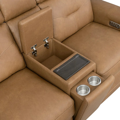 Foster P5 Brown Leather Loveseat