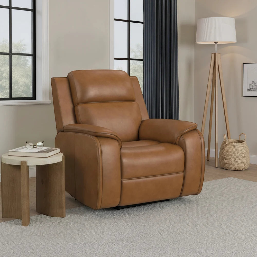 Zoey P5 Camel Leather Recliner