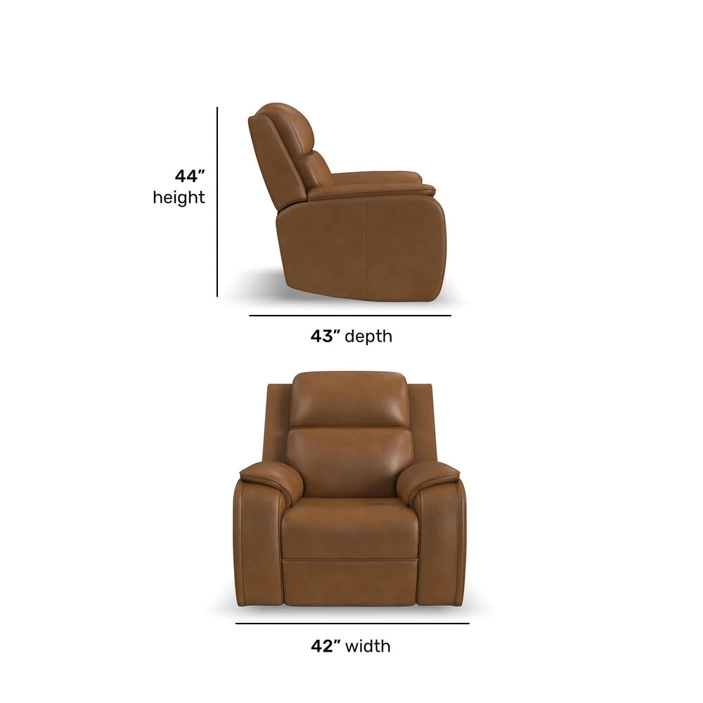 Zoey P5 Camel Leather Recliner