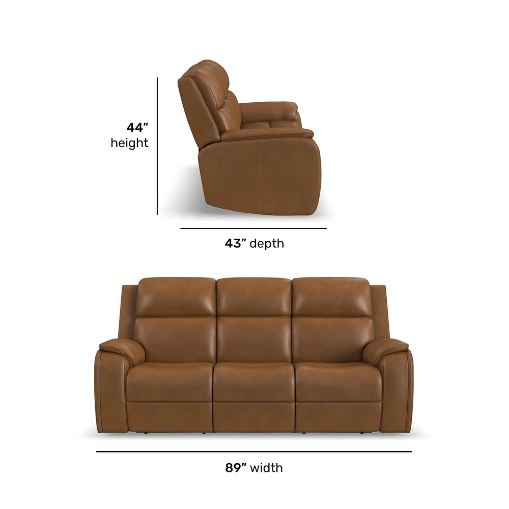 Zoey P5 Camel Leather Sofa