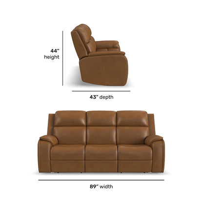 Zoey P5 Camel Leather Sofa