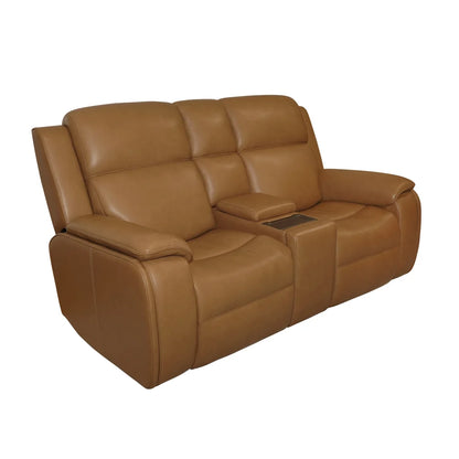 Zoey P5 Camel Leather Loveseat