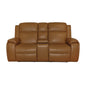 Zoey P5 Camel Leather Loveseat