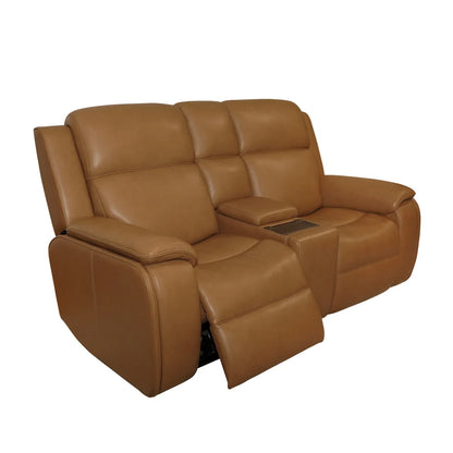 Zoey P5 Camel Leather Loveseat