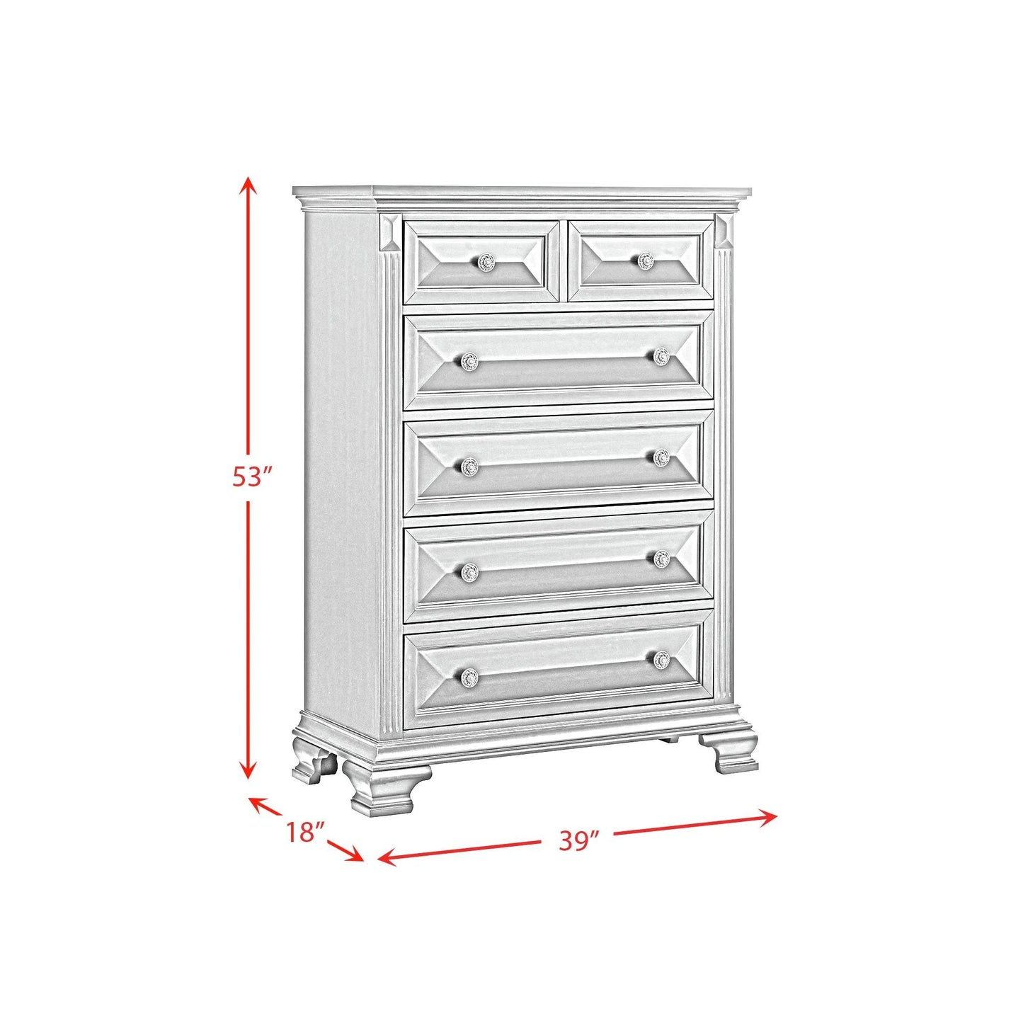 BRIANNA 6-DRAWER CHEST WHITE
