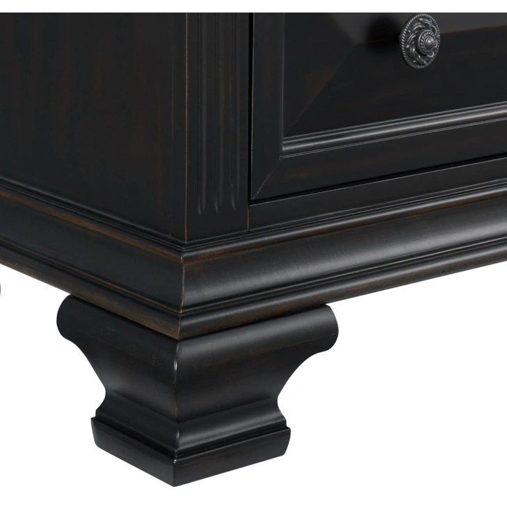 BRIANNA 2- DRAWER  BLACK NIGHTSTAND