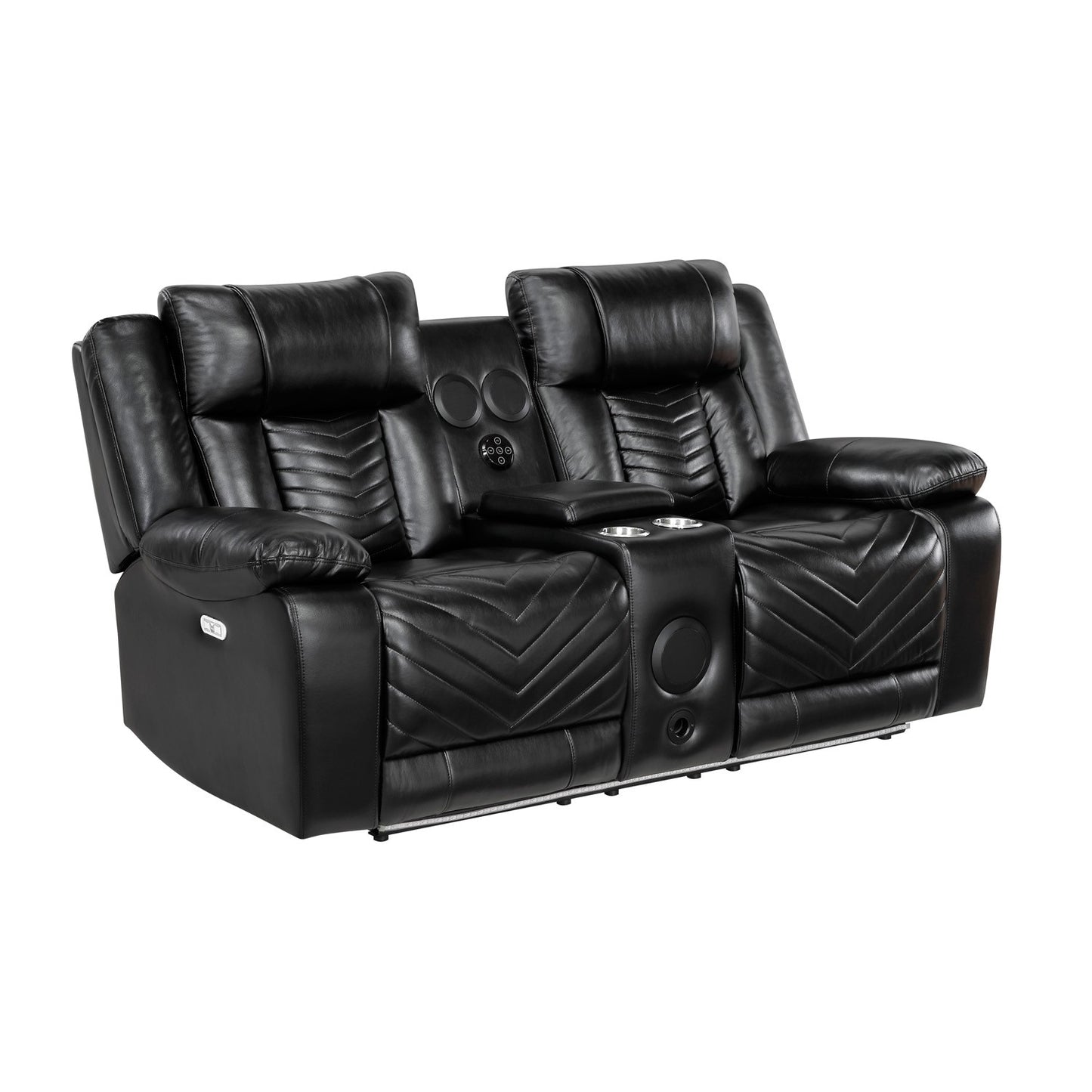 OWEN BLACK LT P1 RECLINING LOVESEAT