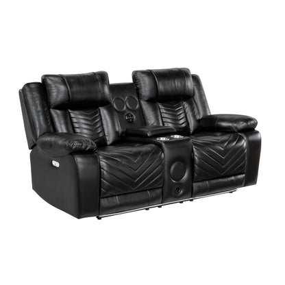 OWEN BLACK LT P1 RECLINING LOVESEAT