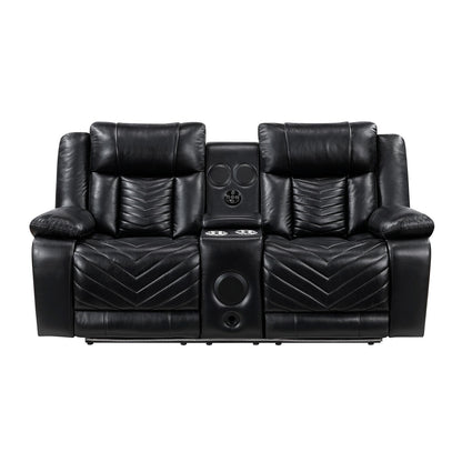 OWEN BLACK LT P1 RECLINING LOVESEAT
