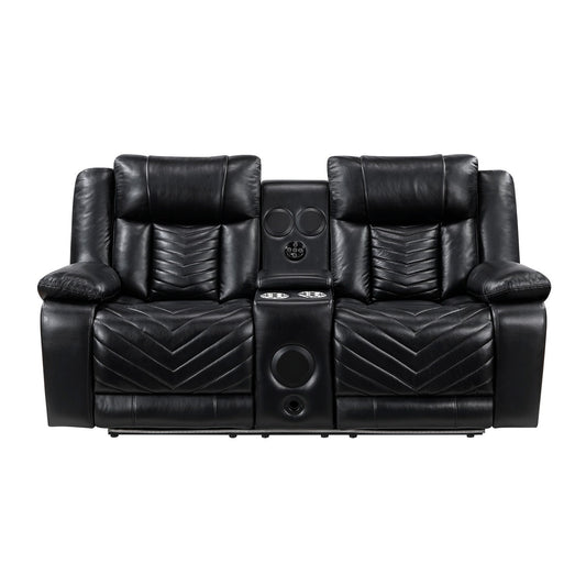 OWEN BLACK LT P1 RECLINING LOVESEAT