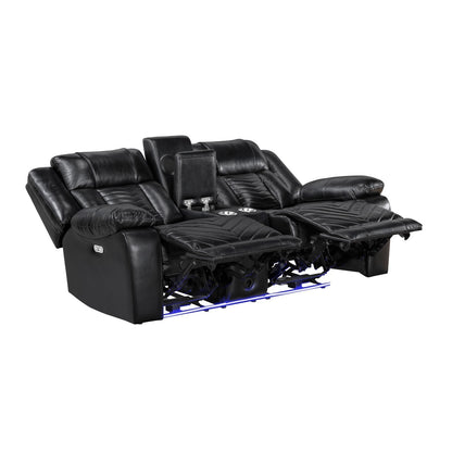 OWEN BLACK LT P1 RECLINING LOVESEAT