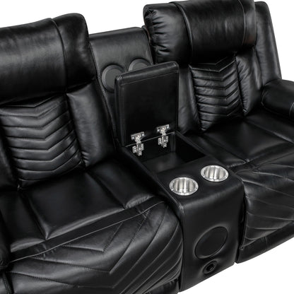 OWEN BLACK LT P1 RECLINING LOVESEAT