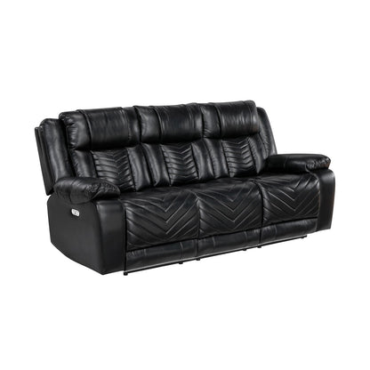 OWEN BLACK LT P1 RECLINING SOFA
