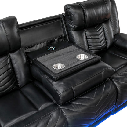 OWEN BLACK LT P1 RECLINING SOFA