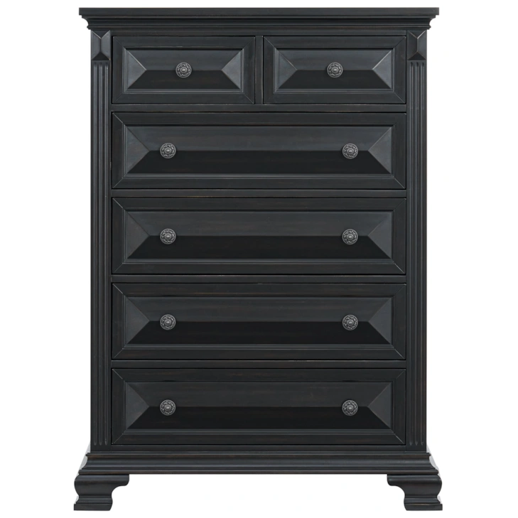 BRIANNA 6-DRAWER CHEST BLACK