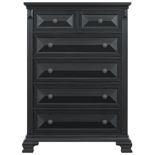 BRIANNA 6-DRAWER CHEST BLACK