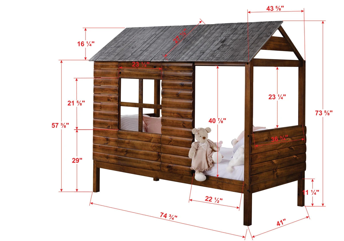 CABIN WALNUT TWIN ROOF & WALL
