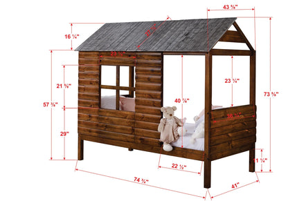 CABIN WALNUT TWIN ROOF & WALL