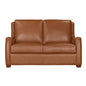 CHRISTIAN CINNAMON LEATHER LOVESEAT