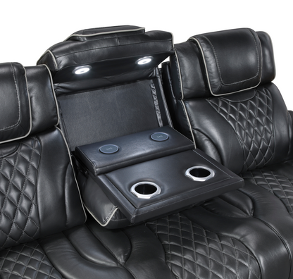 JONAH BLACK LT MASSAGE SOFA