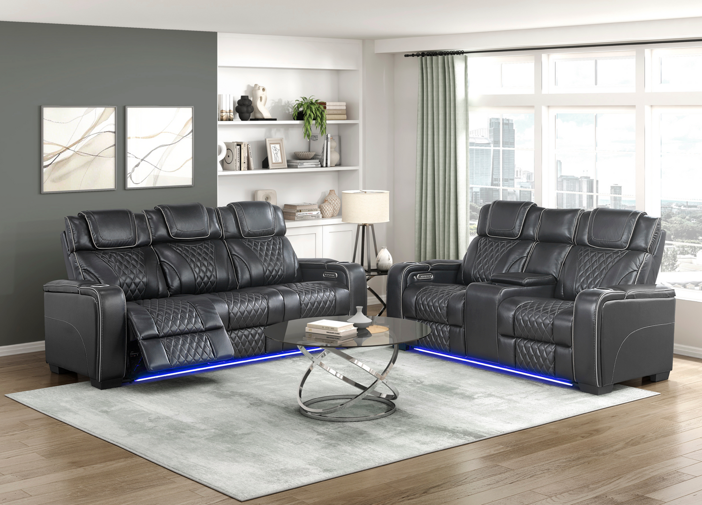 JONAH BLACK LT MASSAGE SOFA
