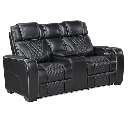 JONAH BLACK LT MASSAGE LOVESEAT