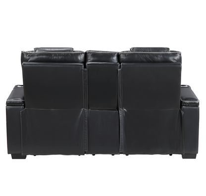 JONAH BLACK LT MASSAGE LOVESEAT