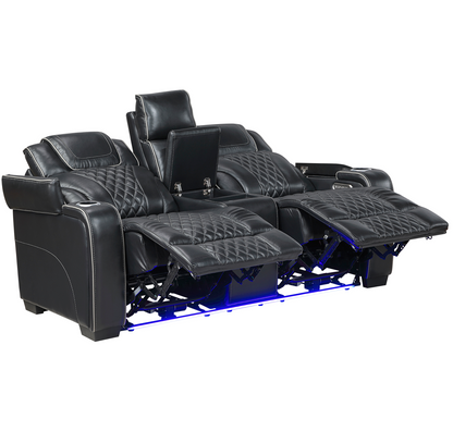 JONAH BLACK LT MASSAGE LOVESEAT