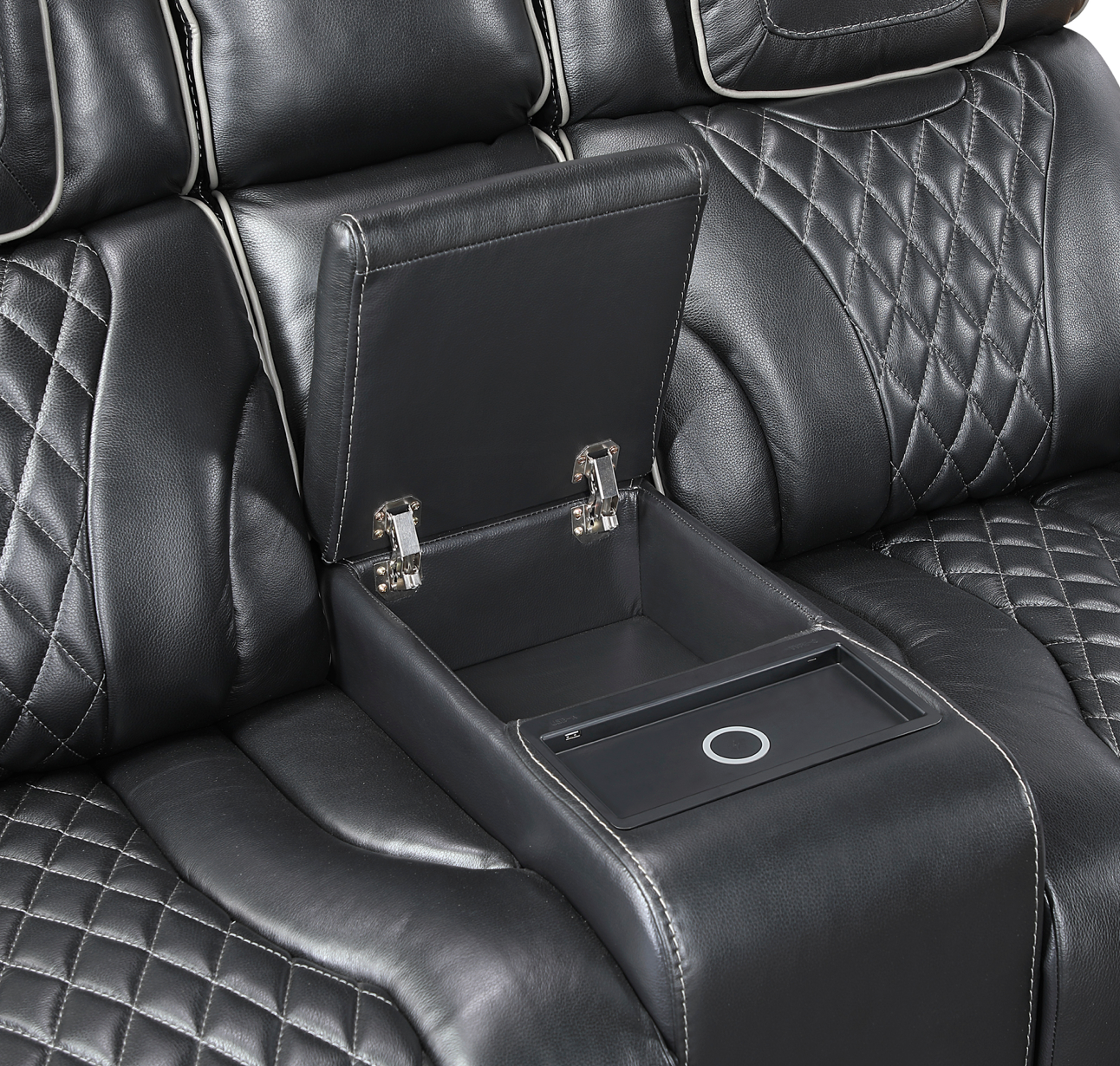 JONAH BLACK LT MASSAGE LOVESEAT