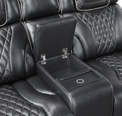 JONAH BLACK LT MASSAGE LOVESEAT