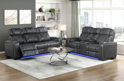 JONAH BLACK LT MASSAGE LOVESEAT