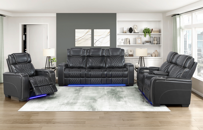 JONAH BLACK LT MASSAGE LOVESEAT