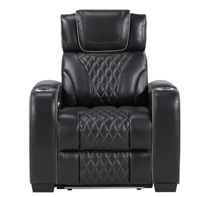 JONAH BLACK LT MASSAGE RECLINER