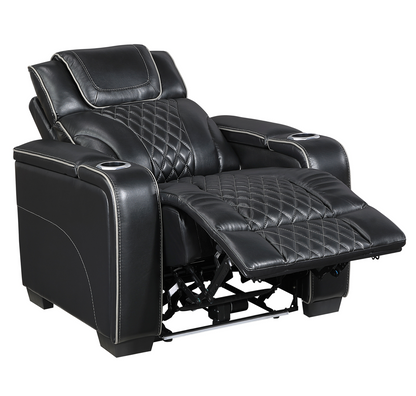 JONAH BLACK LT MASSAGE RECLINER