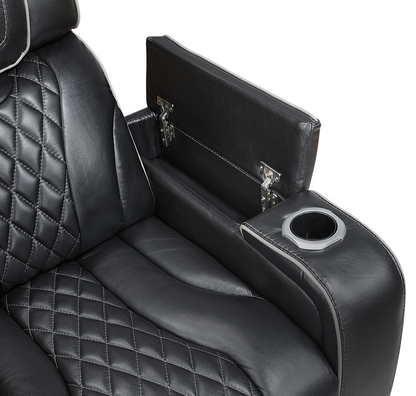 JONAH BLACK LT MASSAGE RECLINER